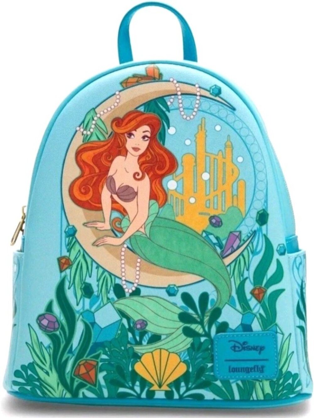 Loungefly Disney The Little Mermaid Moon Ocean Jewels Mini Backpack Bag NWT